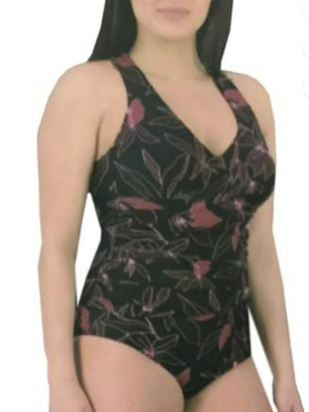 Eddie Bauer Ladies Ruched One Piece Swimsuit  Small